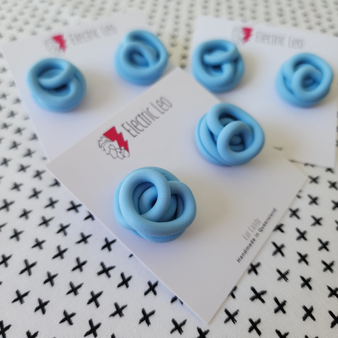 Powder Blue Chunky Squiggle Studs