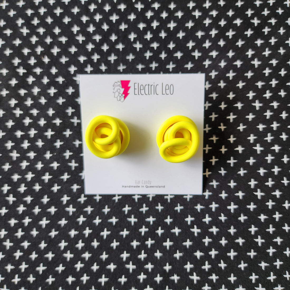 Yellow Chunky Squiggle Studs