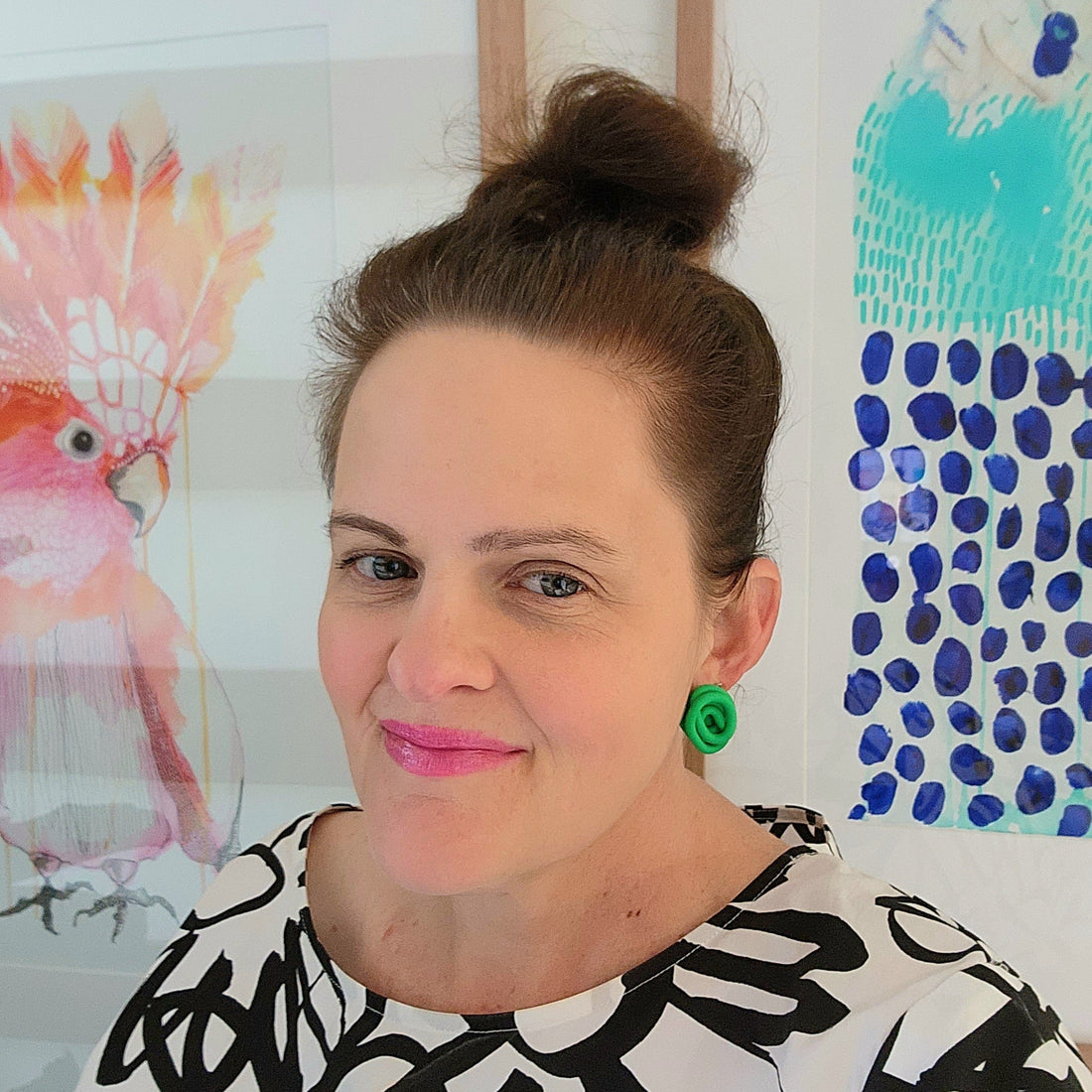 Sea Green Chunky Squiggle Studs
