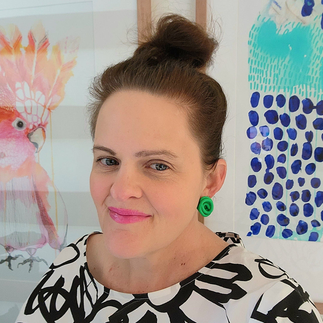 Plum Chunky Squiggle Studs