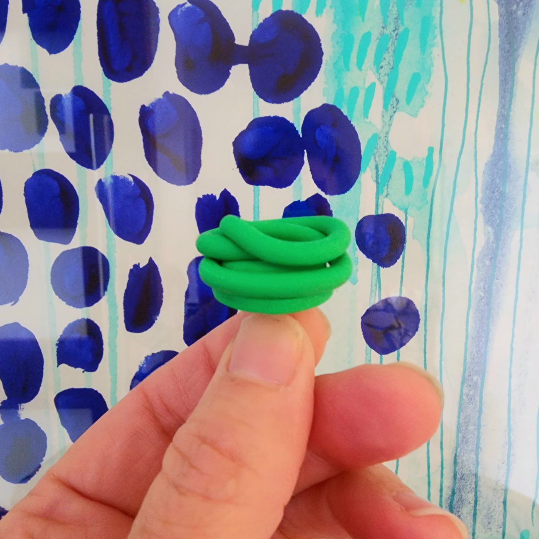 Black Chunky Squiggle Studs