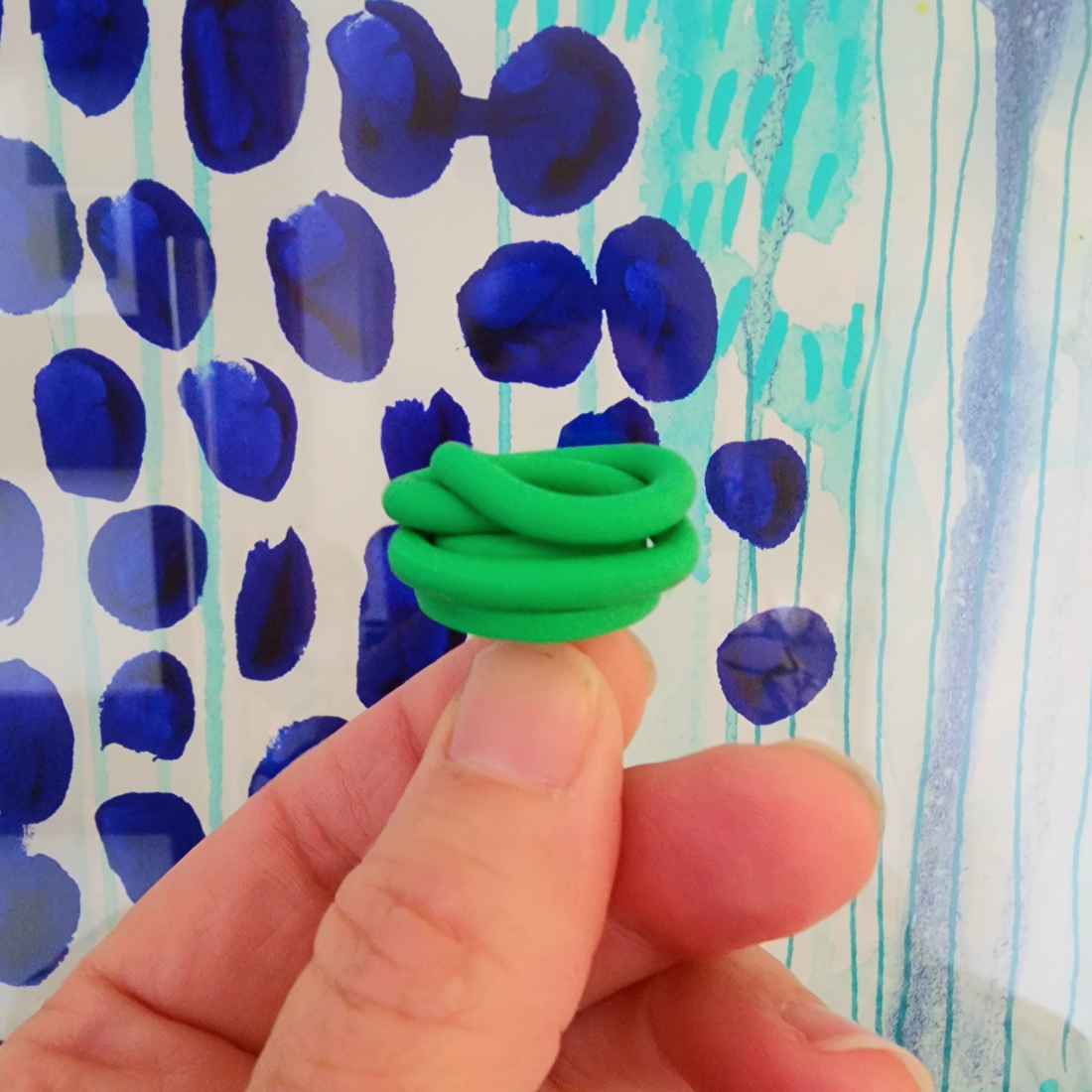 Sea Green Chunky Squiggle Studs