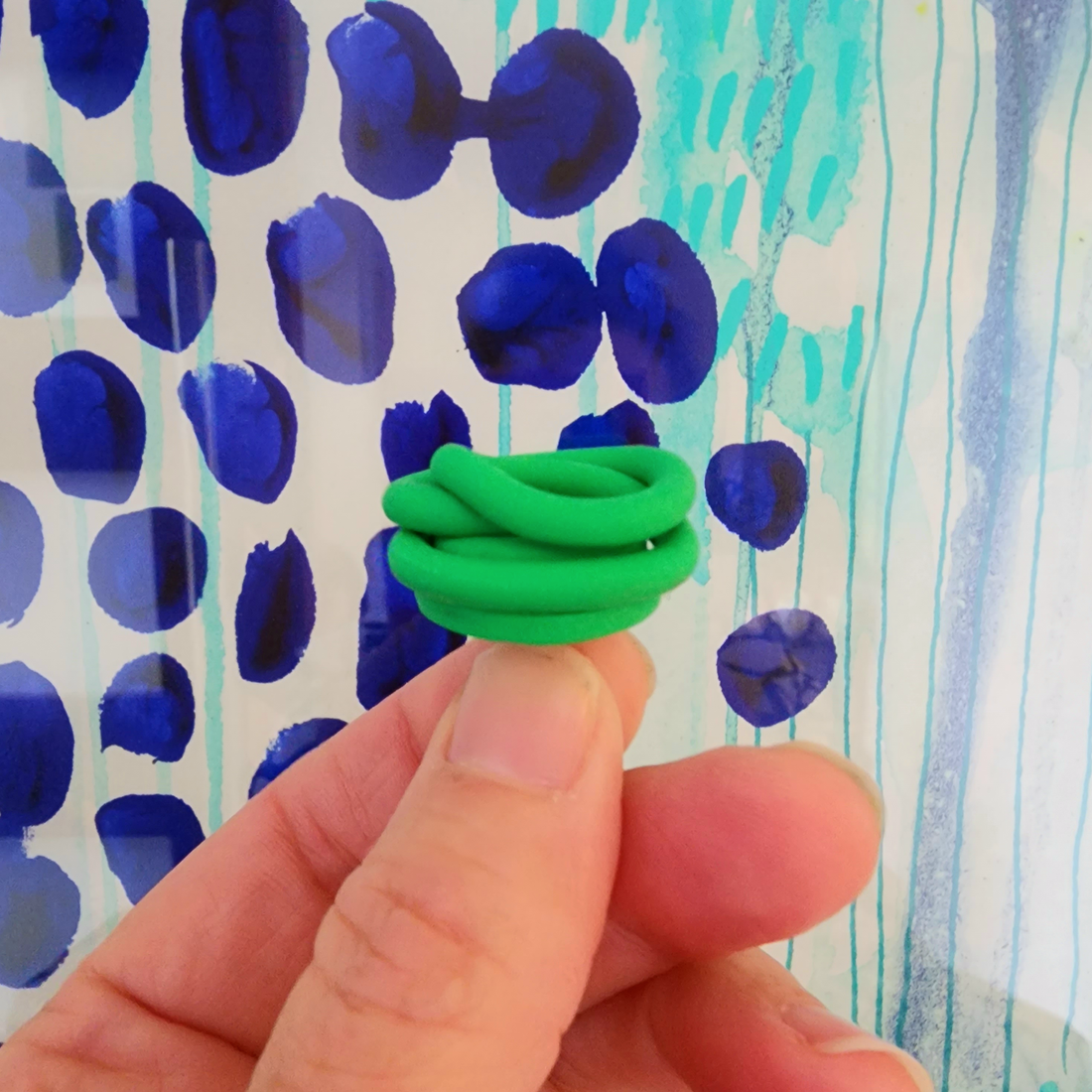 Orange Chunky Squiggle Studs