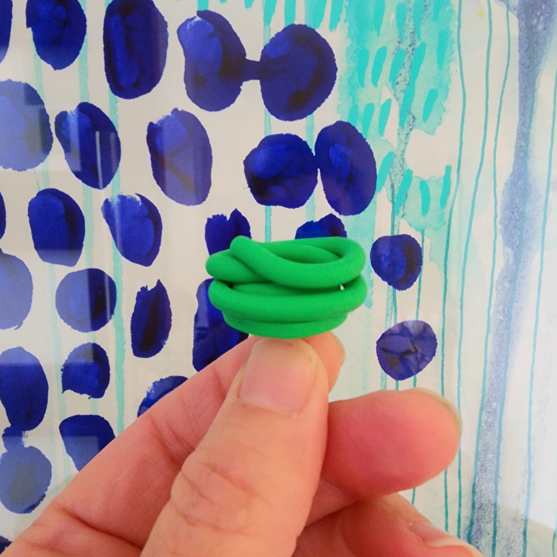 Cobalt Blue Chunky Squiggle Studs