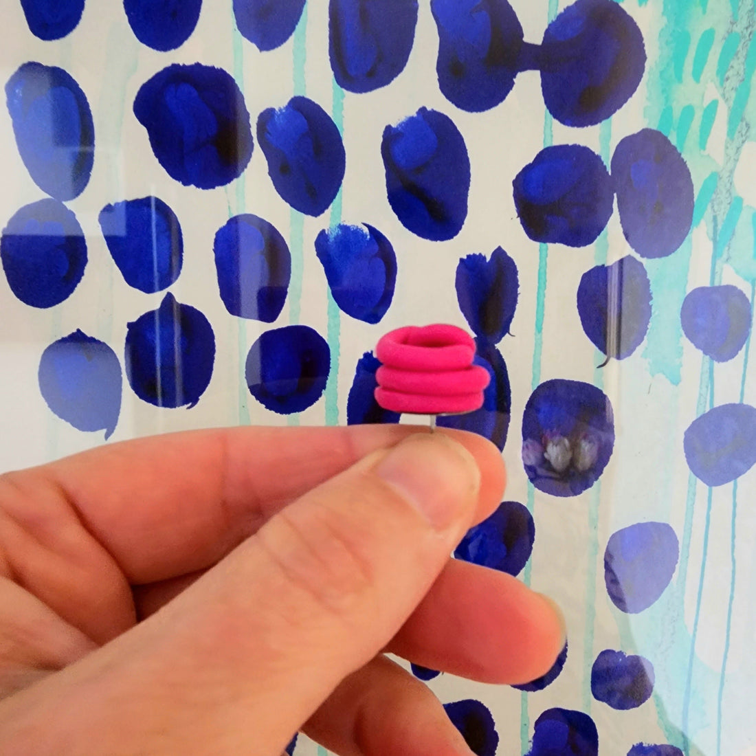 Cobalt Blue Mini Squiggle Studs