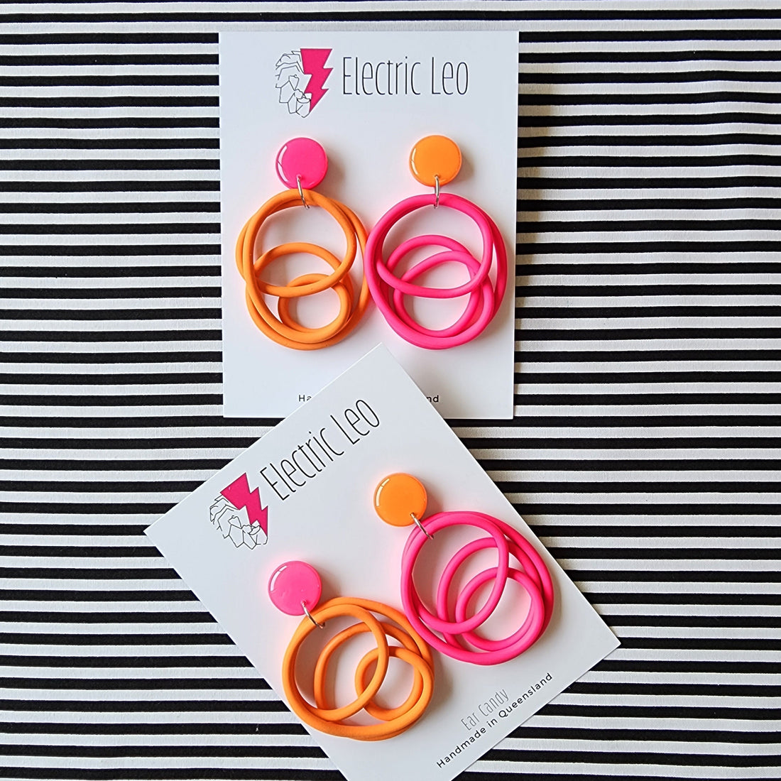 Orange and Hot Pink Opposites Squiggles