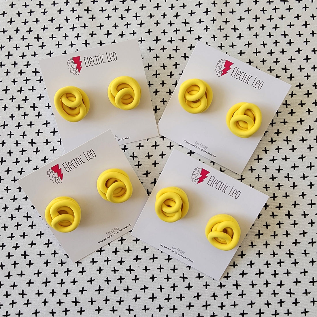 Yellow Chunky Squiggle Studs
