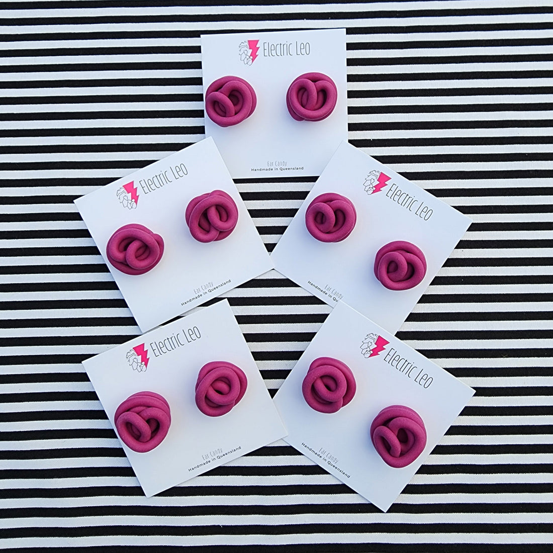 Plum Chunky Squiggle Studs