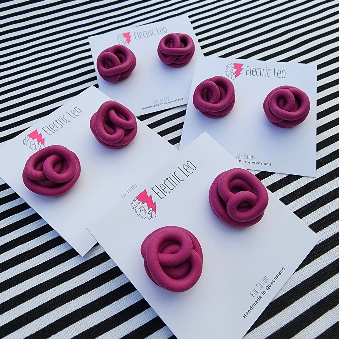 Plum Chunky Squiggle Studs
