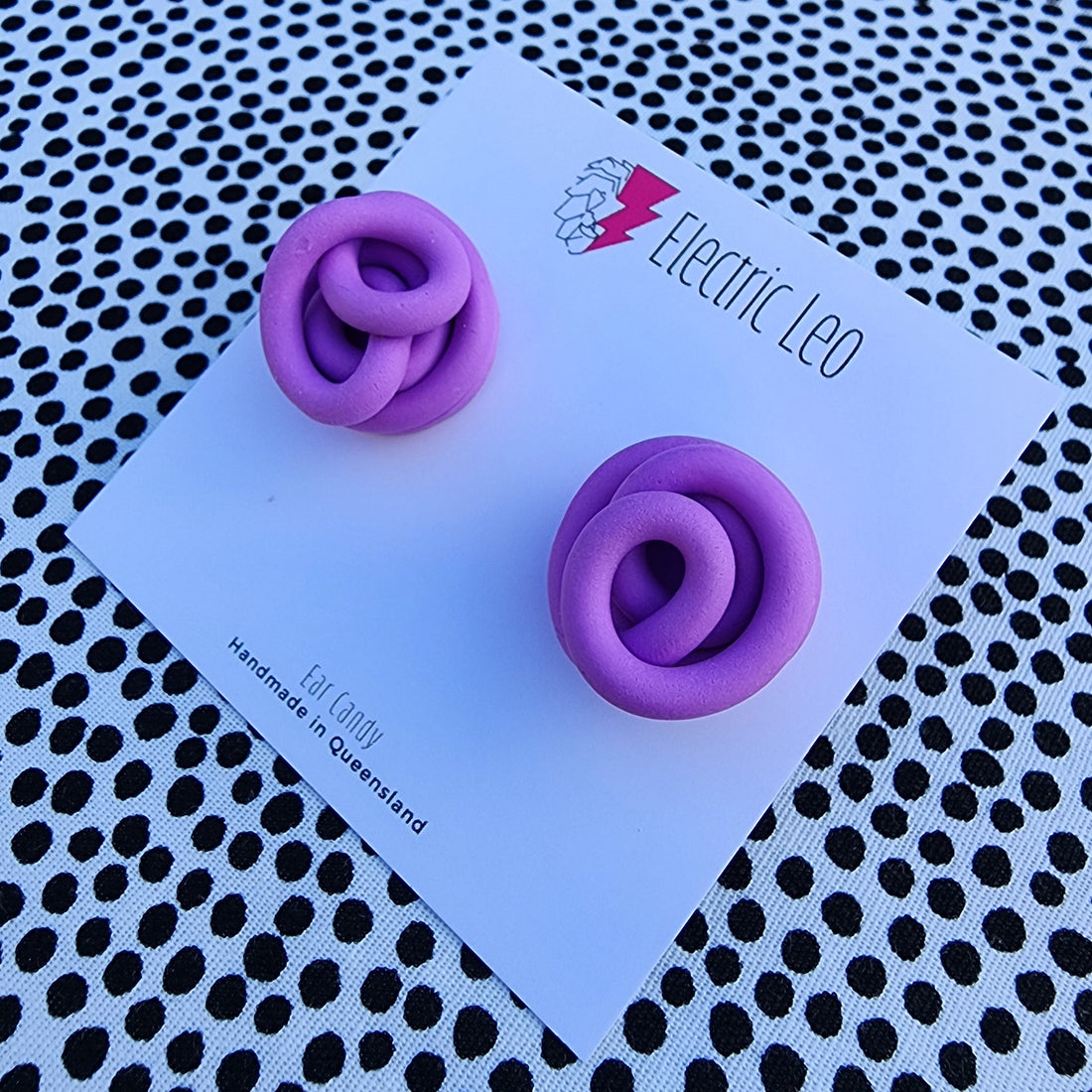 Lavender Chunky Squiggle Studs