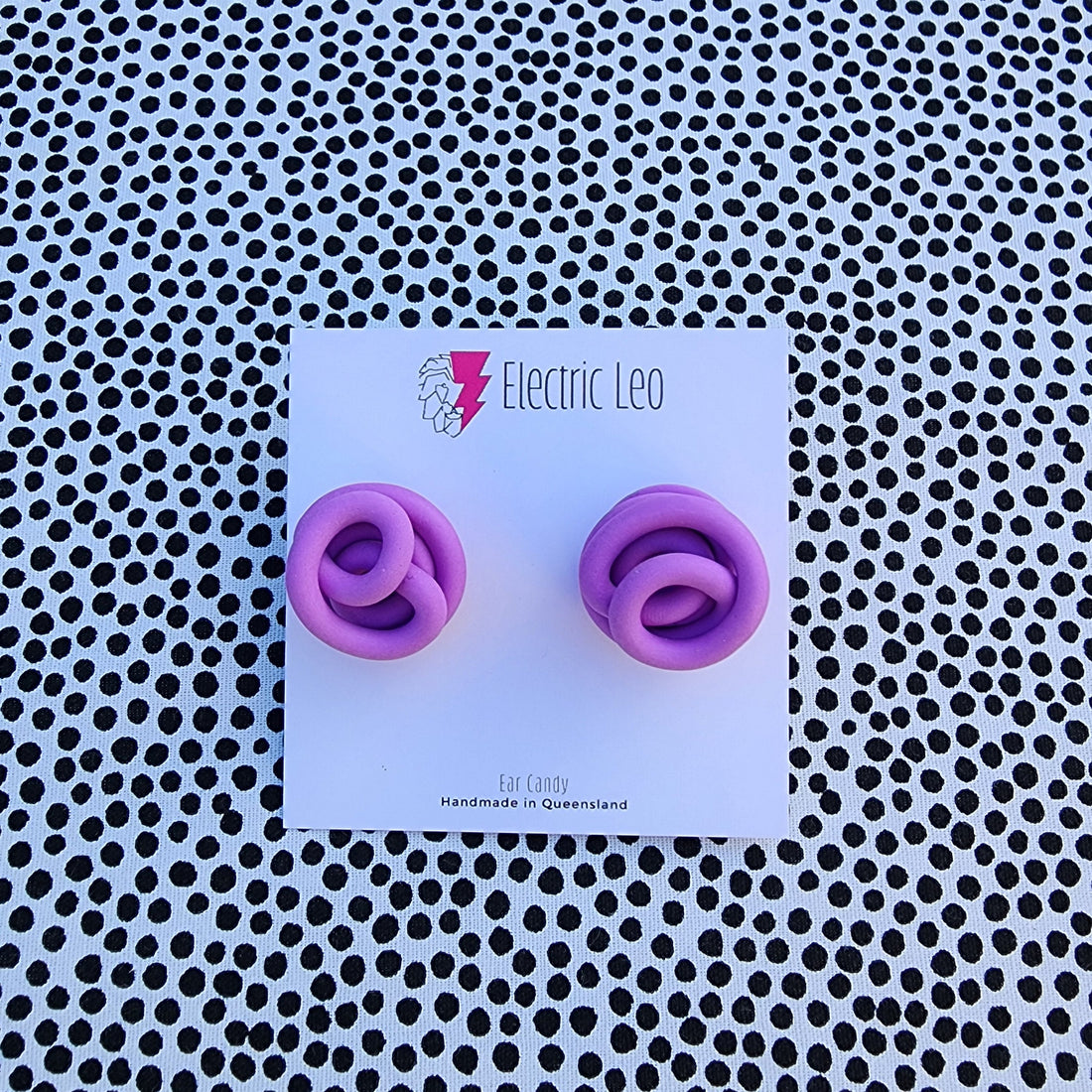 Lavender Chunky Squiggle Studs