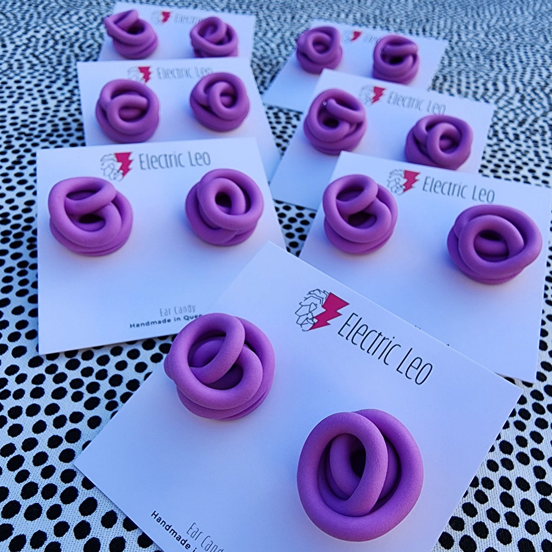 Lavender Chunky Squiggle Studs