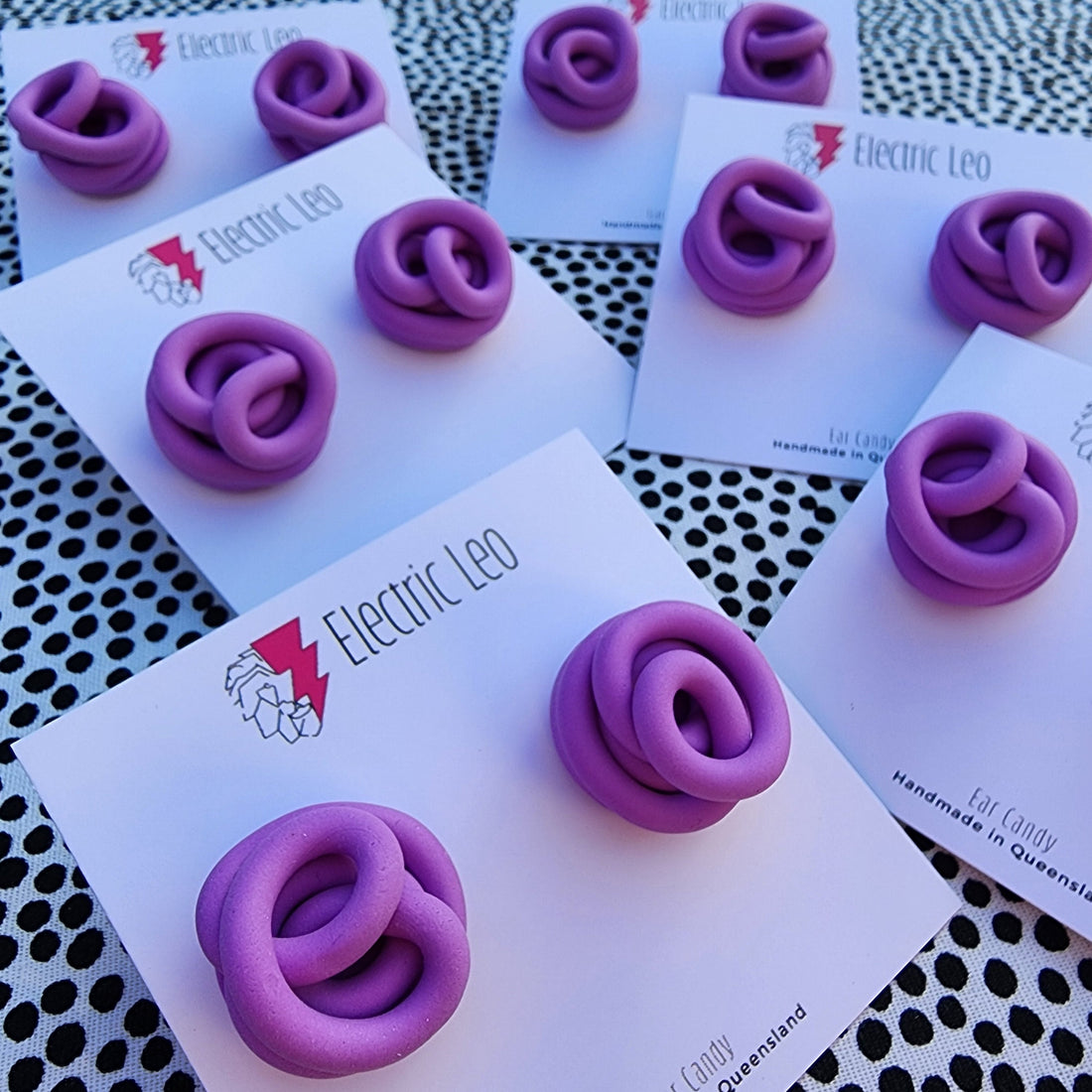 Lavender Chunky Squiggle Studs