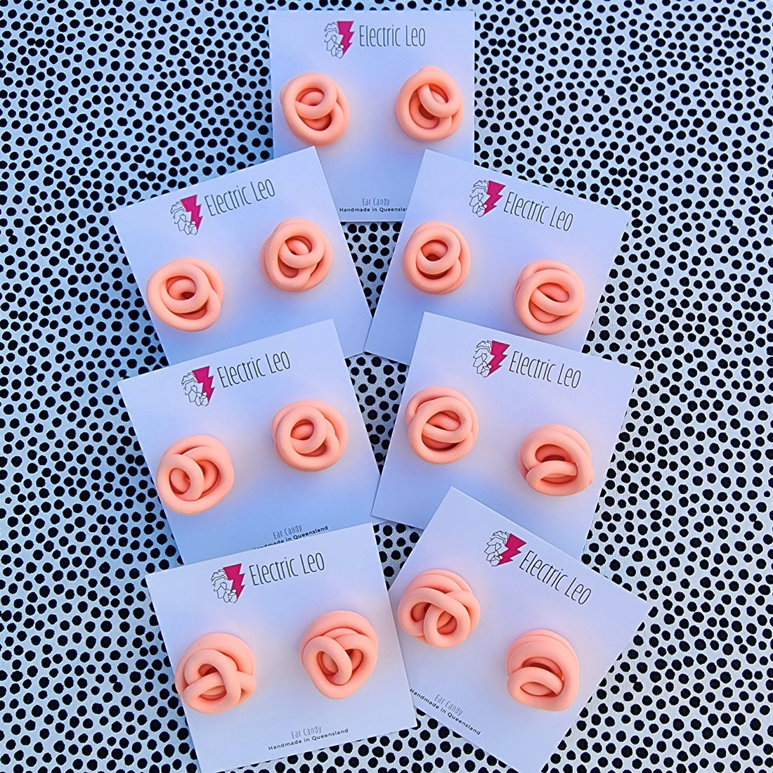 Peachy Chunky Squiggle Studs