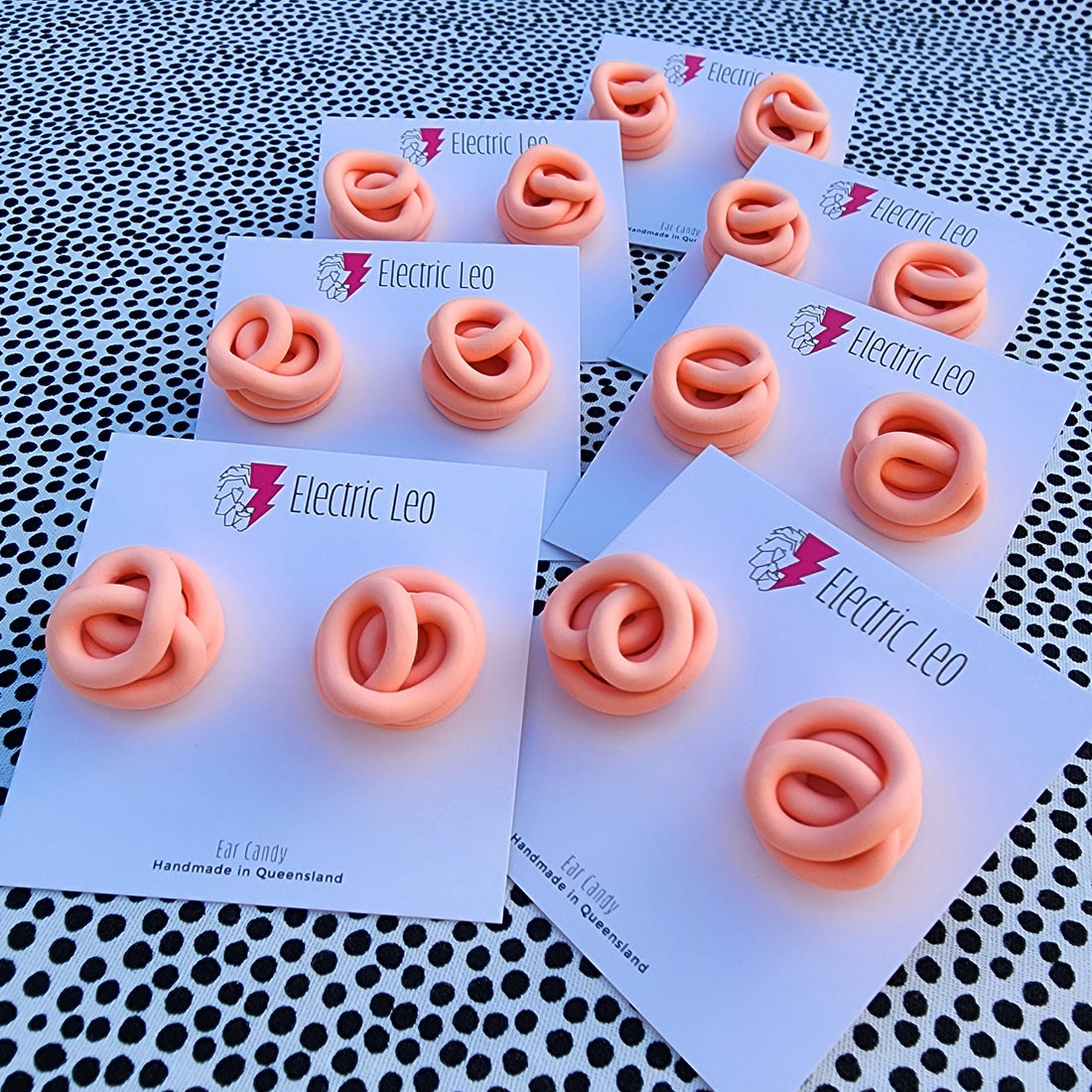 Peachy Chunky Squiggle Studs