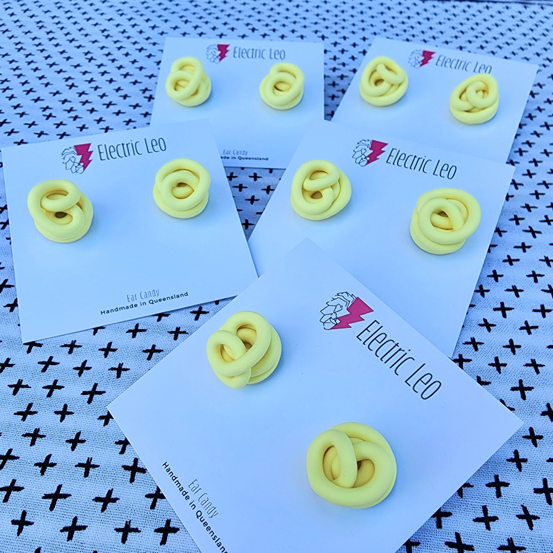 Lemon Mini Squiggle Studs