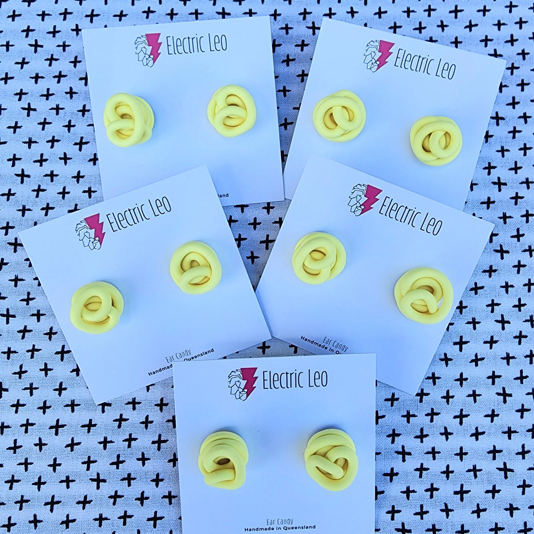 Lemon Mini Squiggle Studs