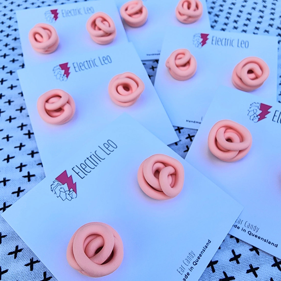 Peachy Mini Squiggle Studs