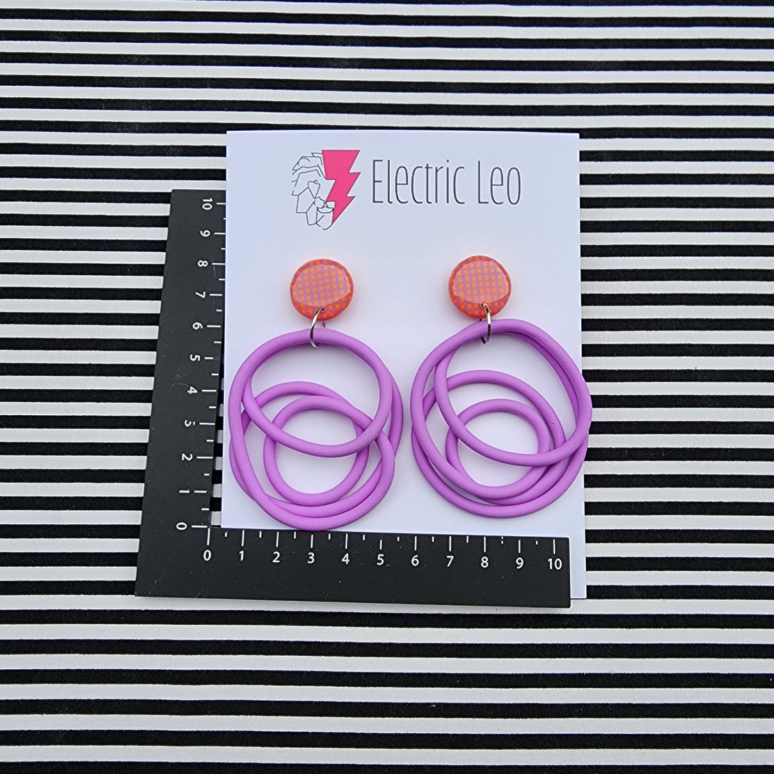Lilac / Orange Grid Top Big Squiggles