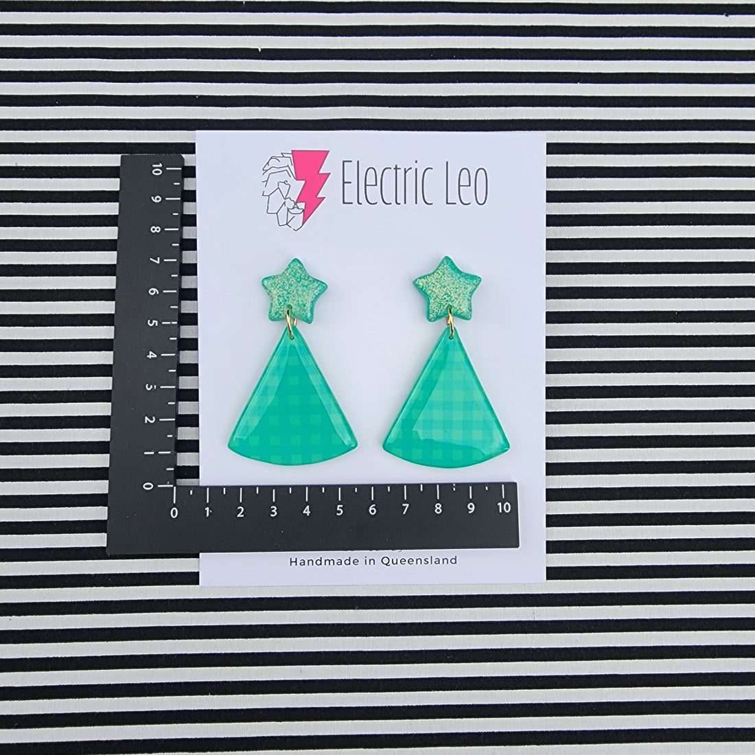 Spring Green and Teal Ghingham Large Fir Tree's