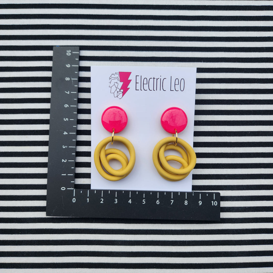 Mustard / Hot Pink Little Squiggles