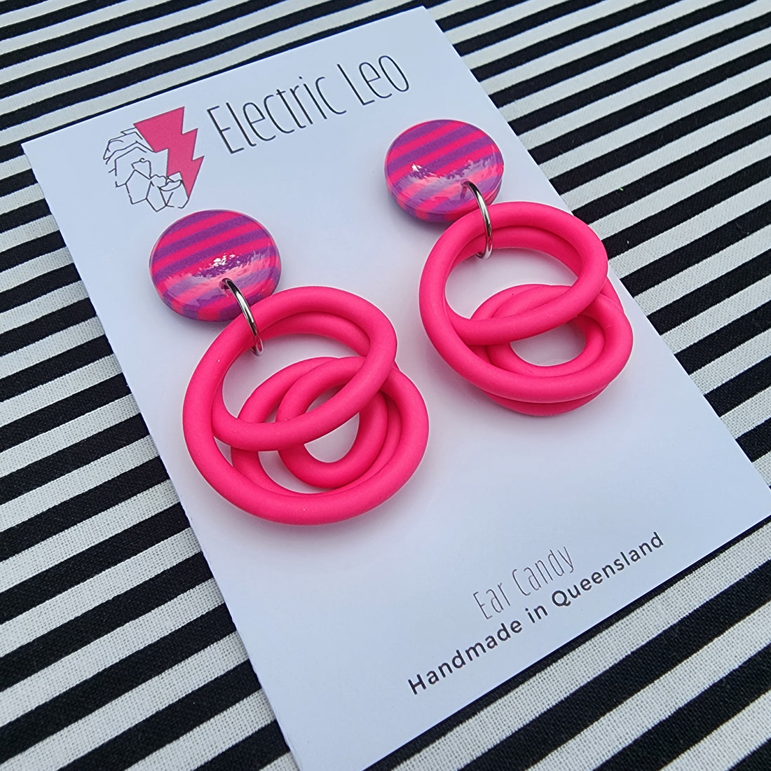 Hot Pink and Cheshire Stripe Little Squiggles