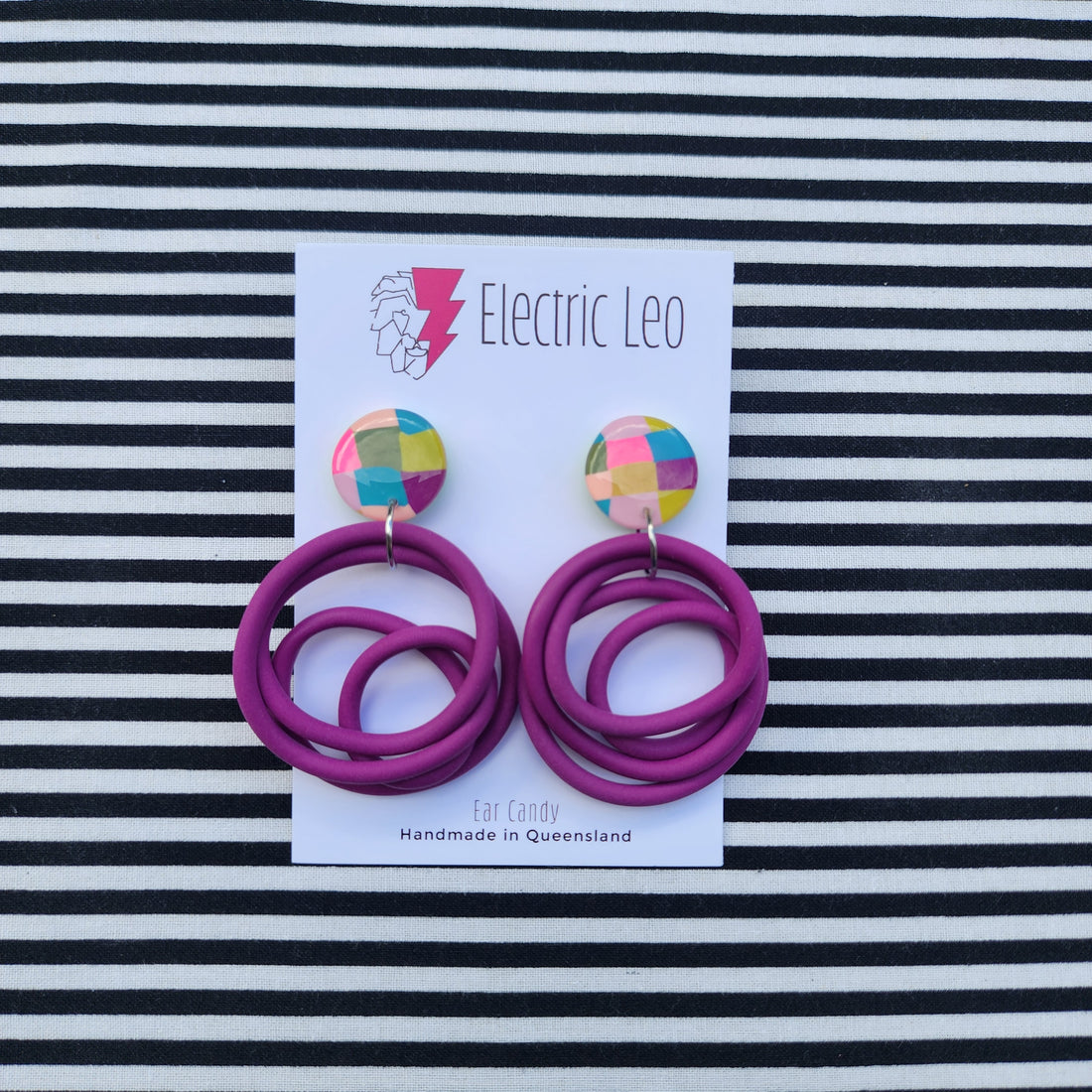 Plum / Picnic Check Top Midi Squiggles #3