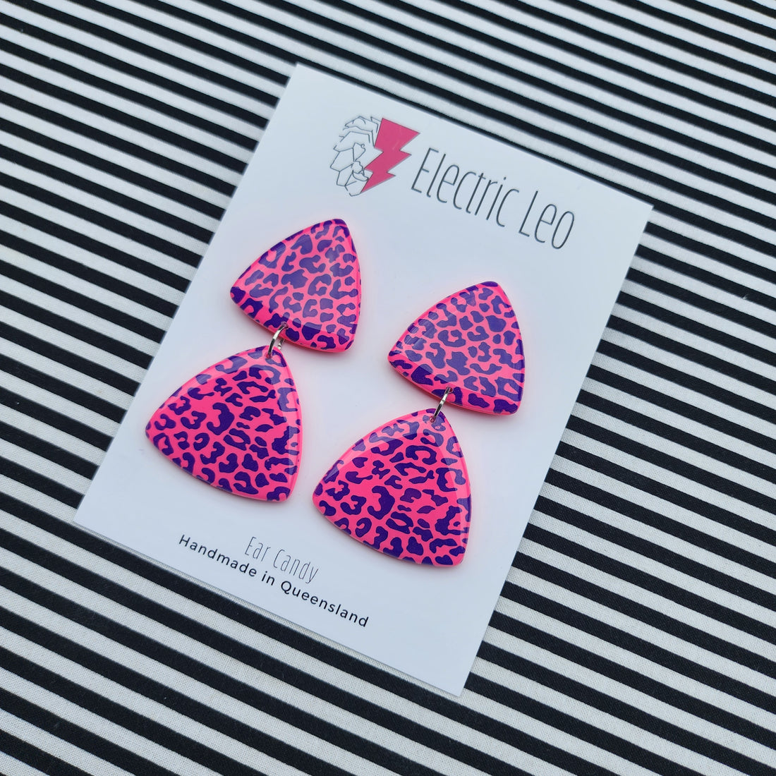 Double Leopard Mega T's - Ear Candy Dangles