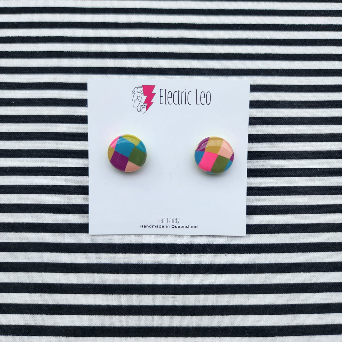 Winter Picnic Rug Ear Candy Studs - 1.5cm