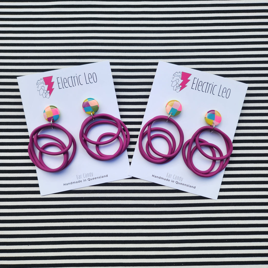 Plum / Picnic Check Top Big Squiggles