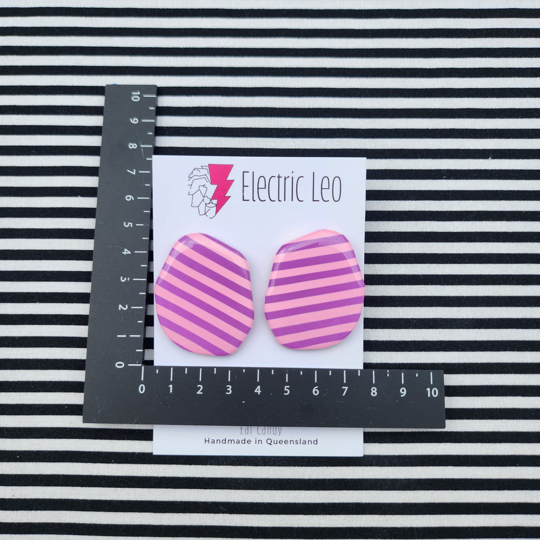MEGA Pink and Lilac Zebra Studs - Ear Candy