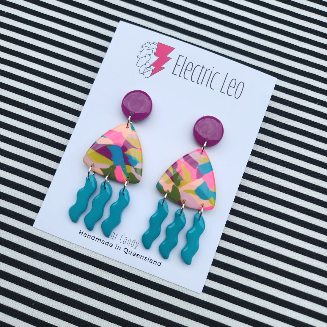 Winter Camo Pattern Jam Mega Dangles- Ear Candy #1