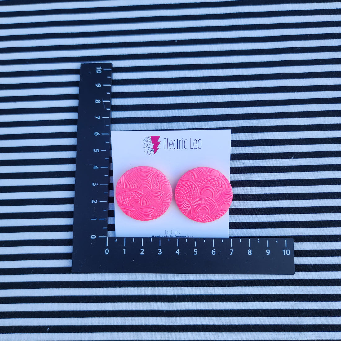 Pink Rainbow Textured Studs 3cm - Ear Candy