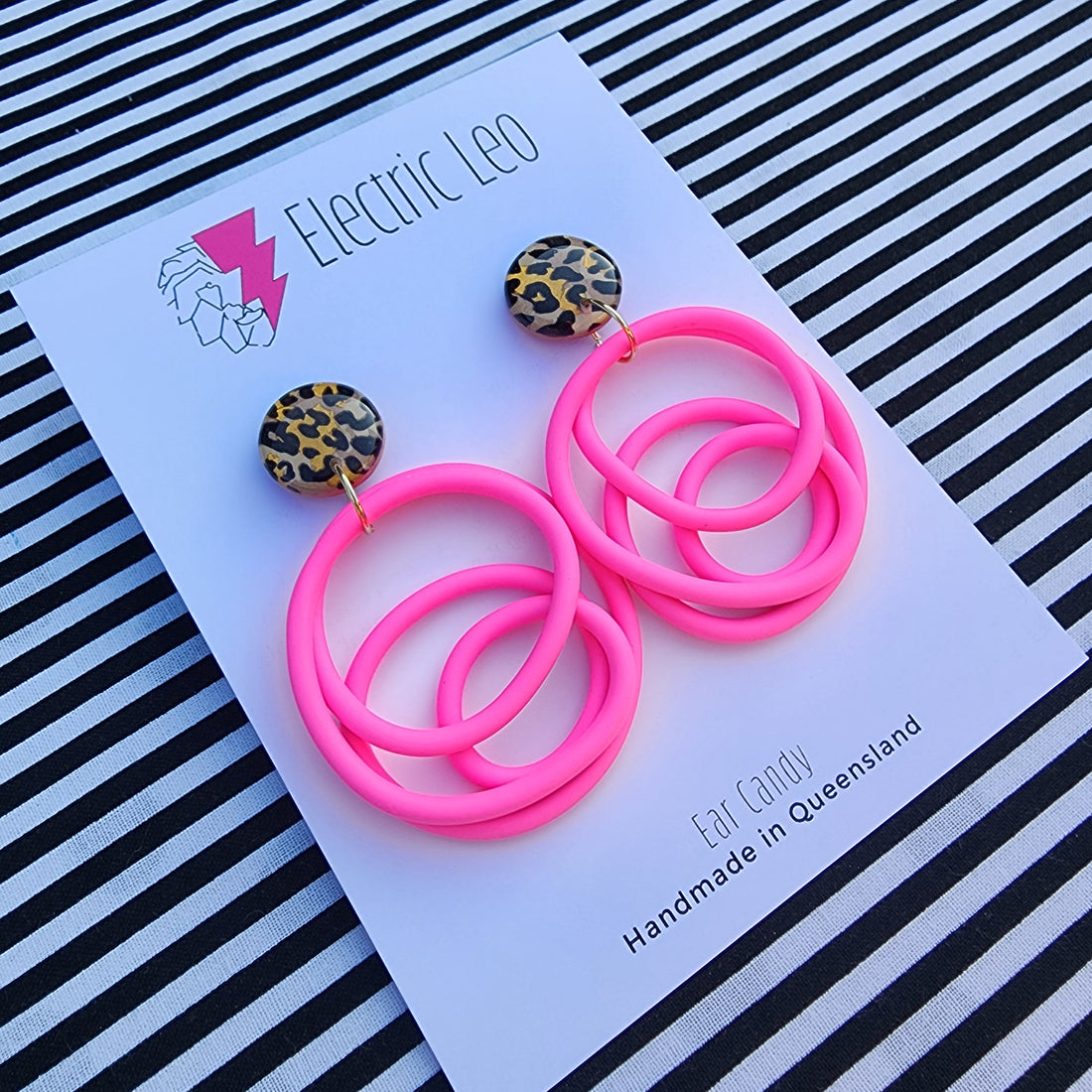 Fluro Pink and Animal Top Big Squiggles