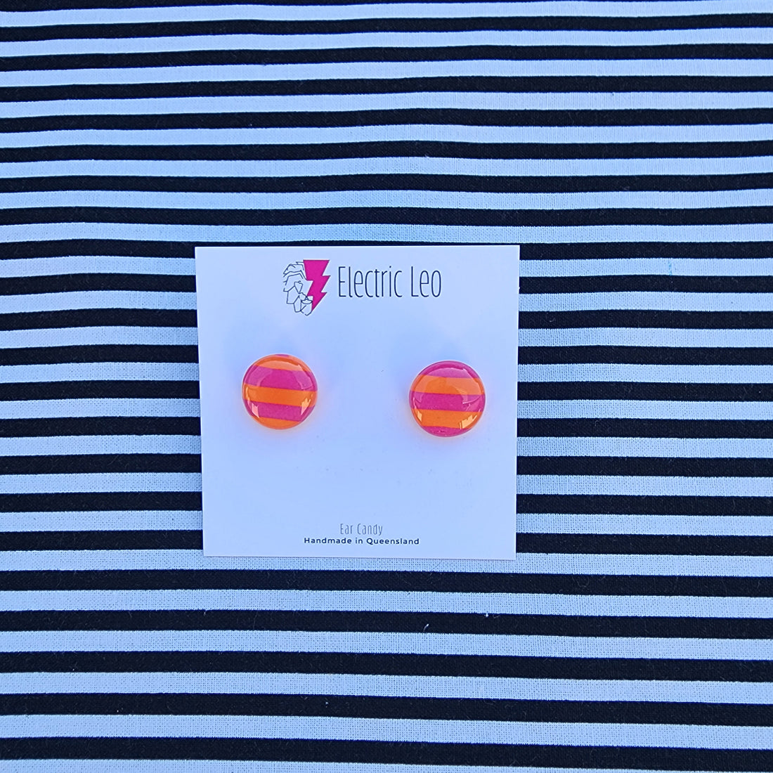 Fuchsia and Orange Ear Candy Studs - 1.5cm