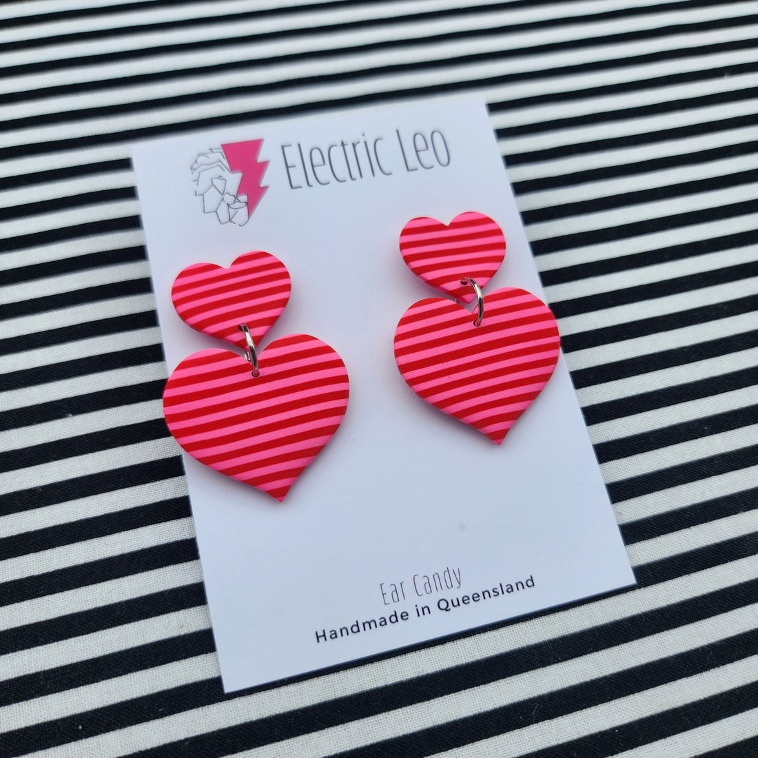Red & Pink Double Love - Ear Candy Dangles