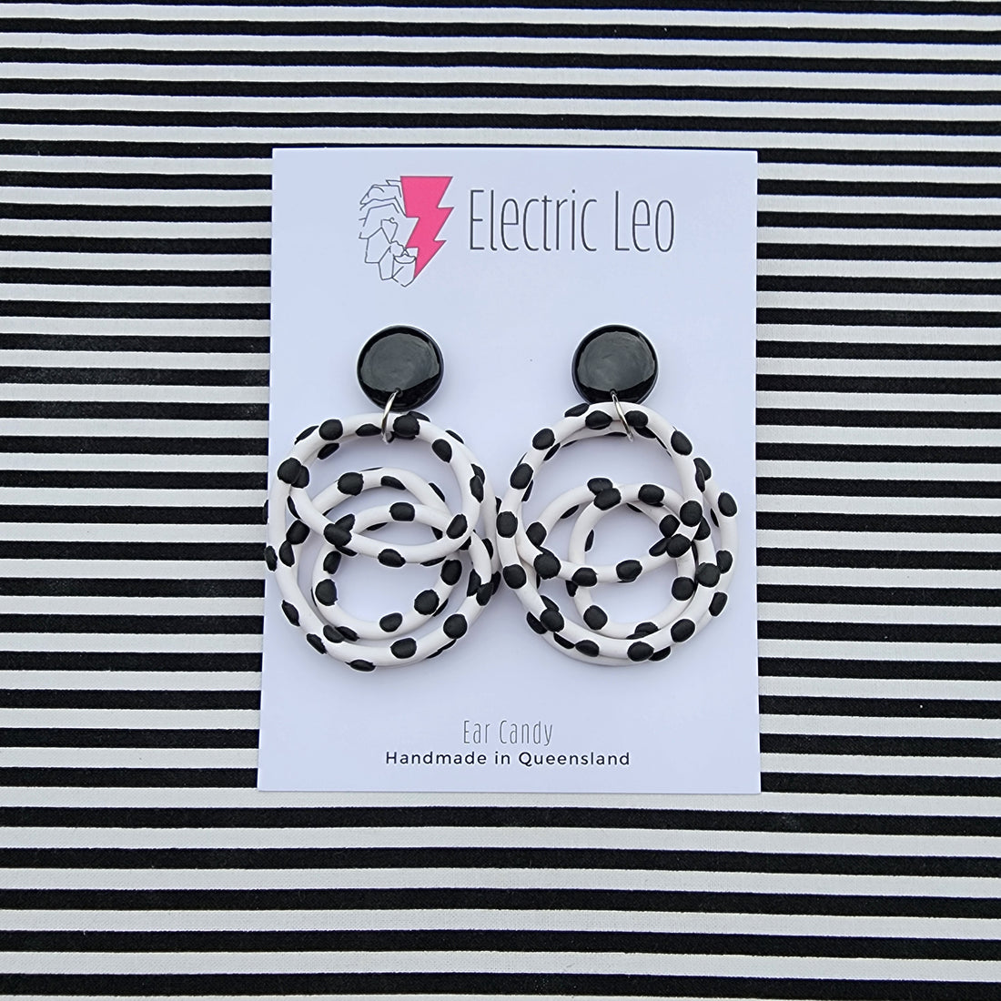 Black / White Polka  Big Squiggles