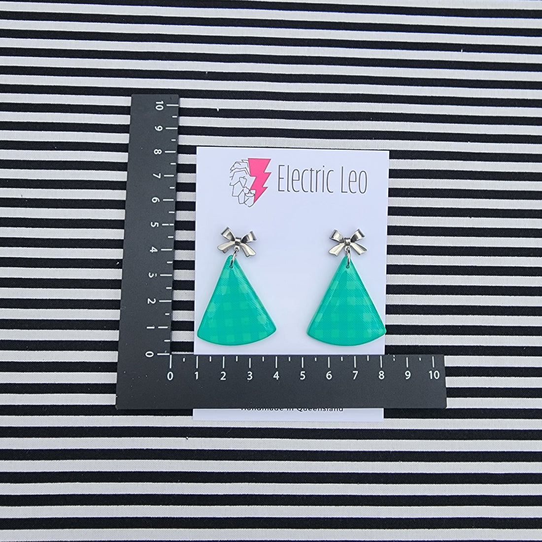Spring Green Gingham Little Fir Tree's - Silver Bow