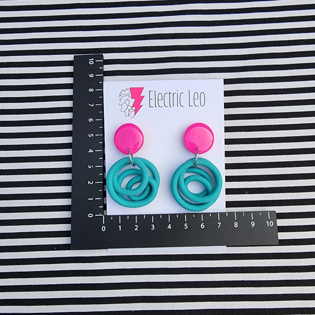 Turquoise Green and Fuchsia Little Squiggles