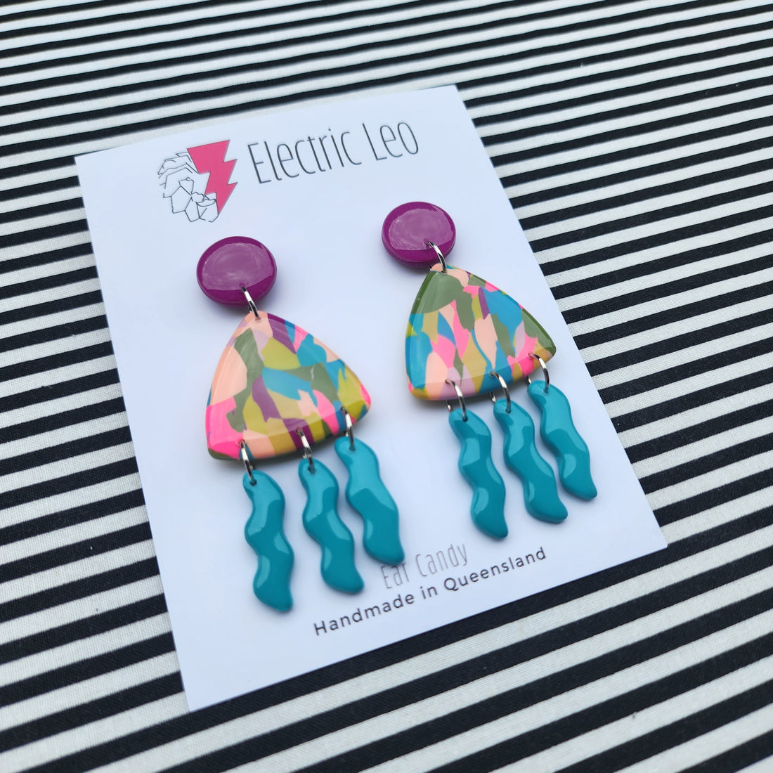 Winter Camo Pattern Jam Mega Dangles- Ear Candy #3