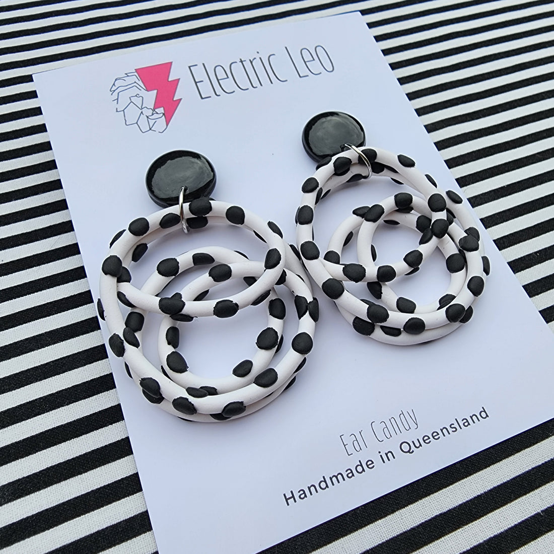 Black / White Polka  Big Squiggles