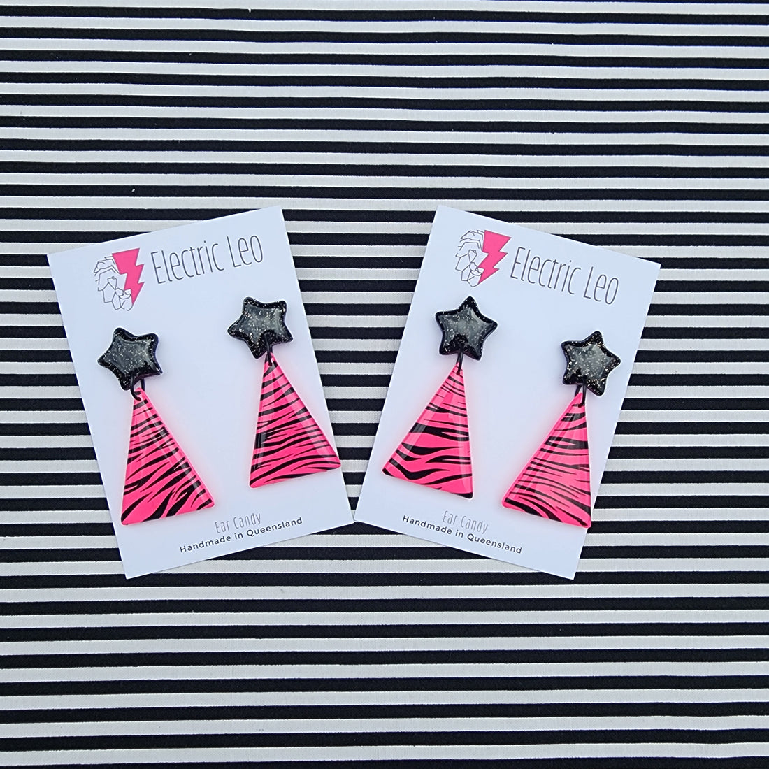 Black and Pink Zebra Mod Christmas Tree's