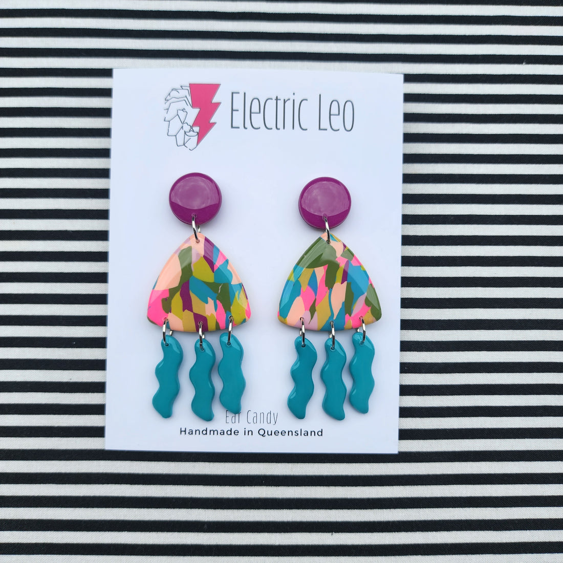 Winter Camo Pattern Jam Mega Dangles- Ear Candy #3