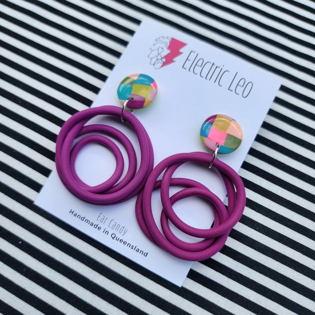 Plum / Picnic Check Top Midi Squiggles #1