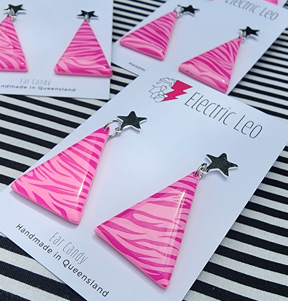 Double Pink Zebra Mod Christmas Tree's