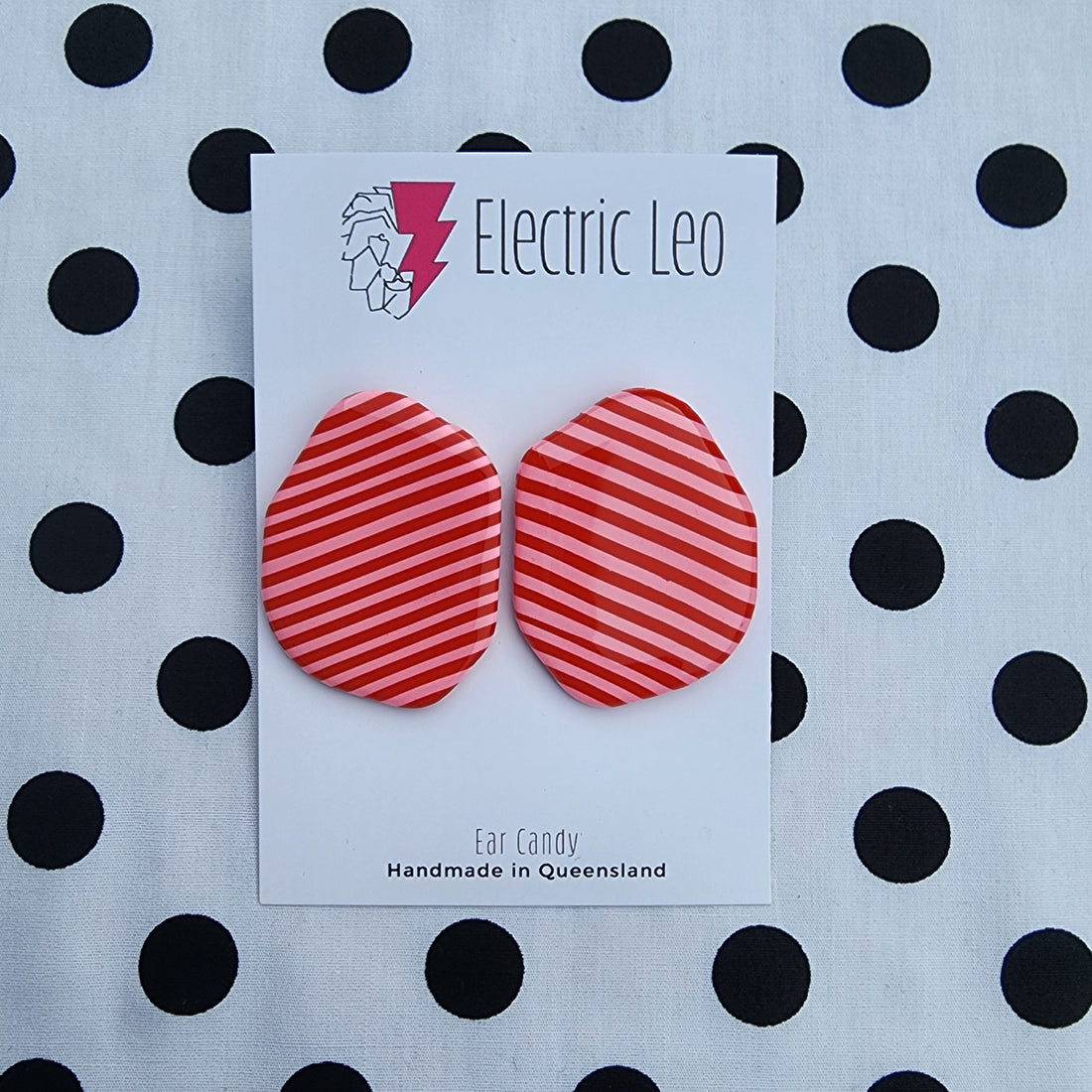 MEGA Red and Pink Zebra Studs - SECONDS