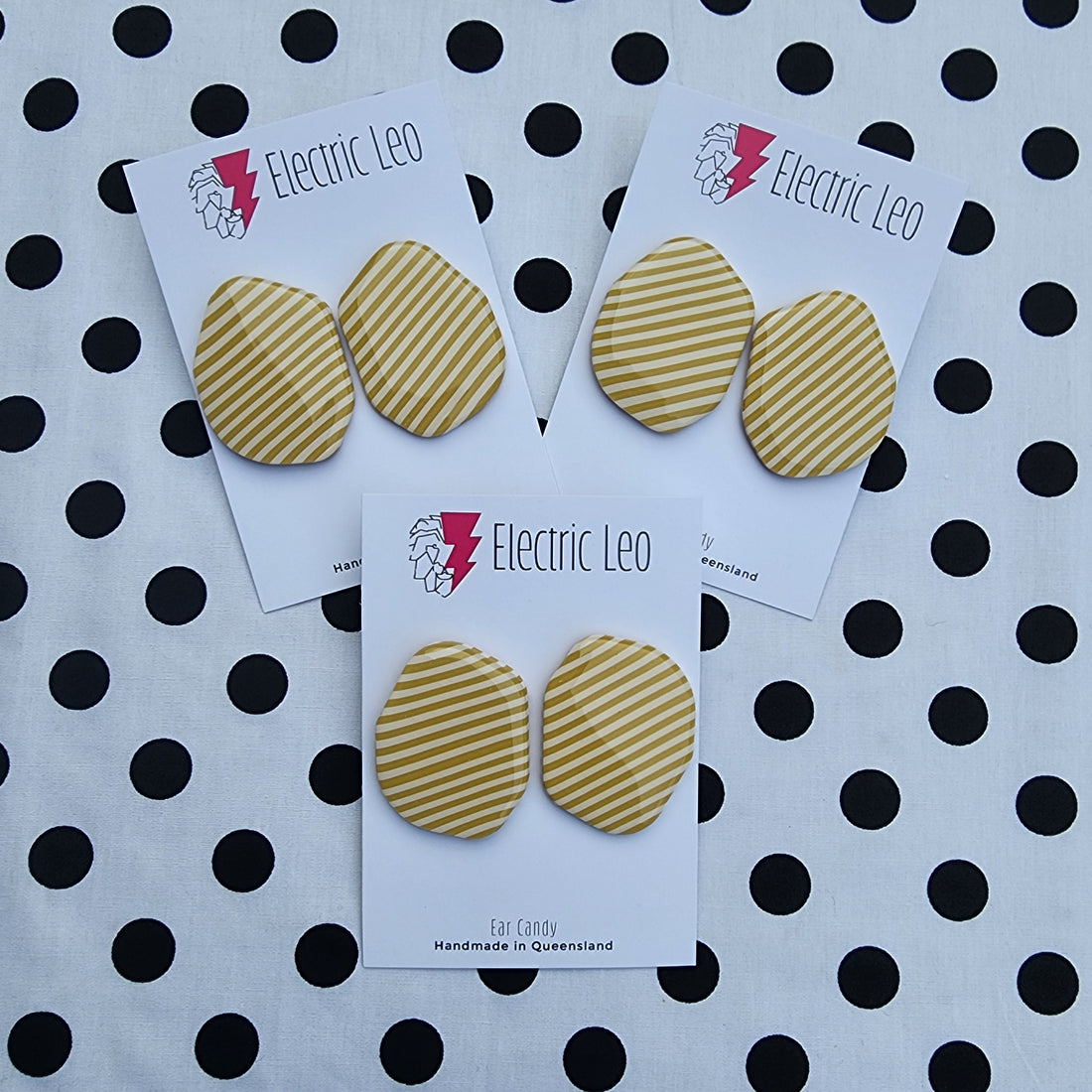 MEGA Mustard Zebra Studs - Ear Candy