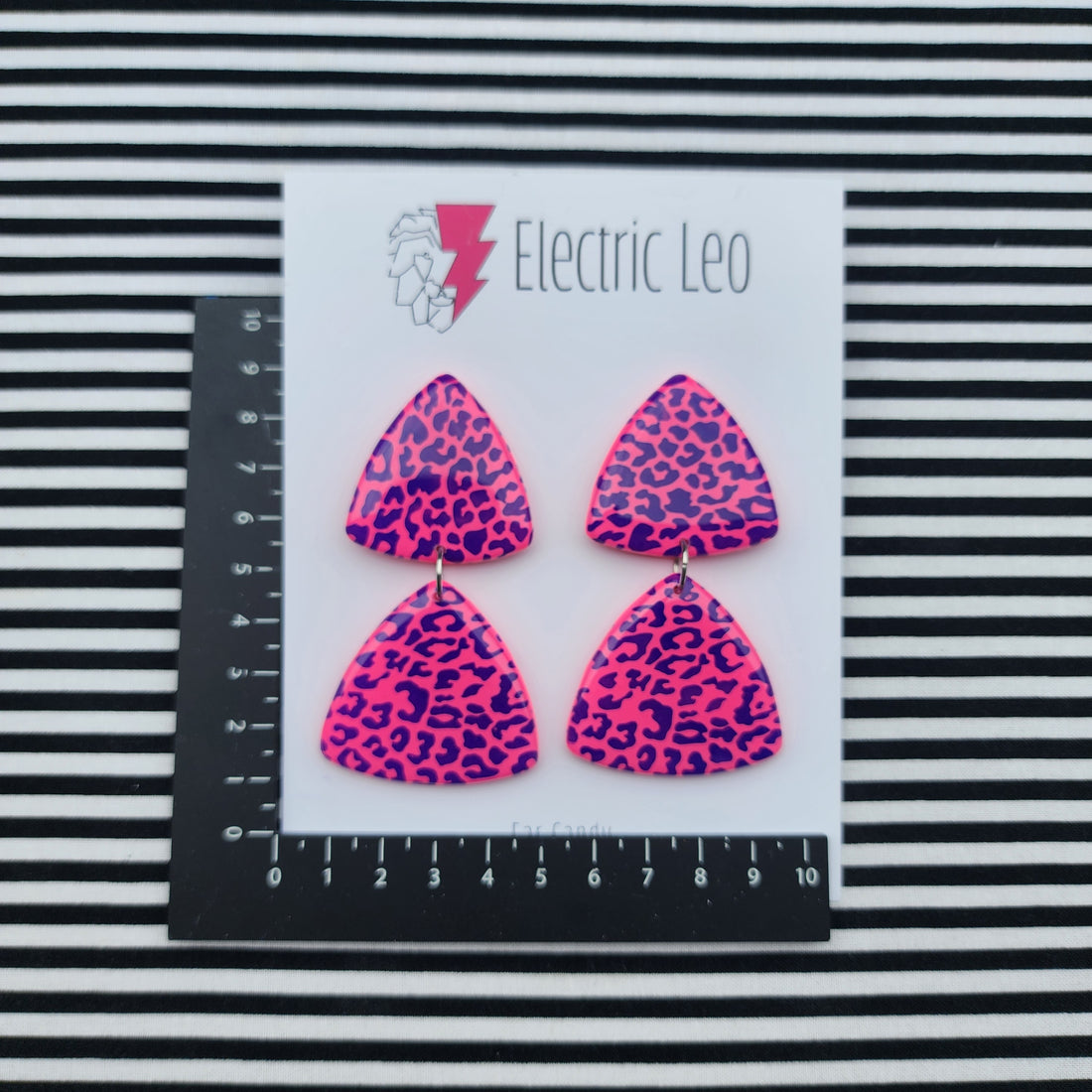 Double Leopard Mega T's - Ear Candy Dangles