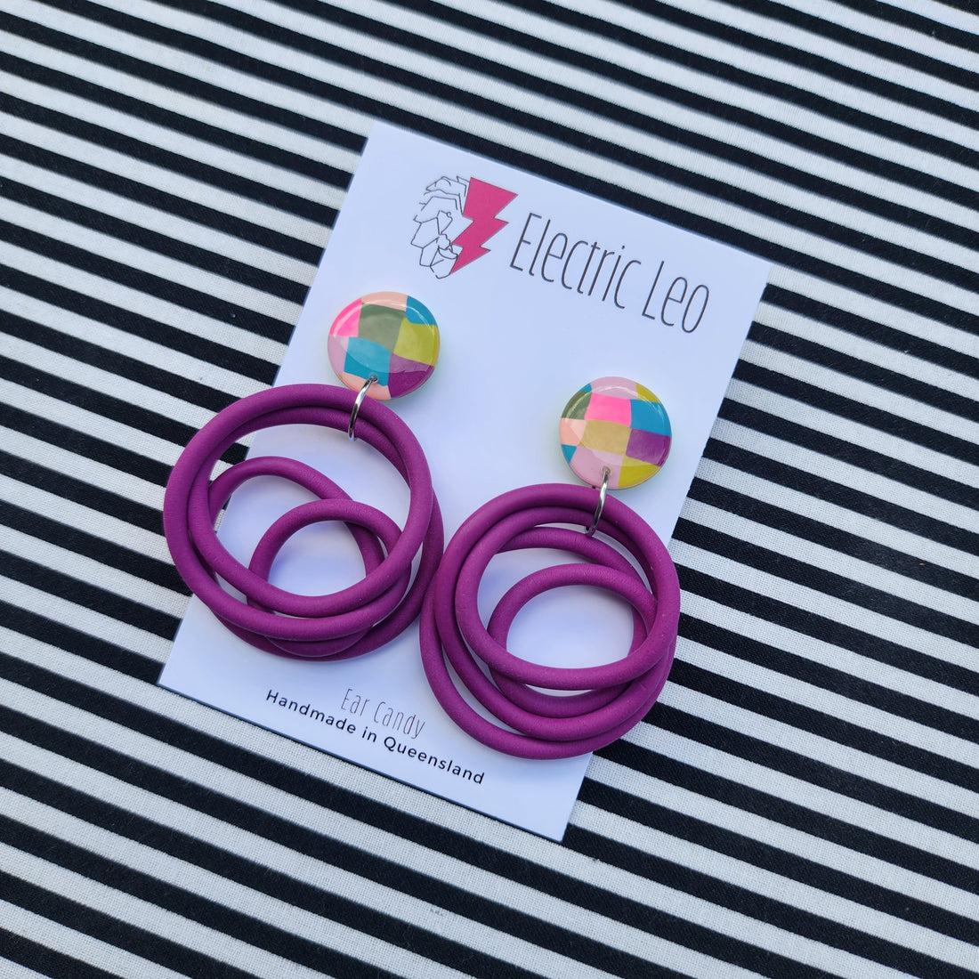 Plum / Picnic Check Top Midi Squiggles #3