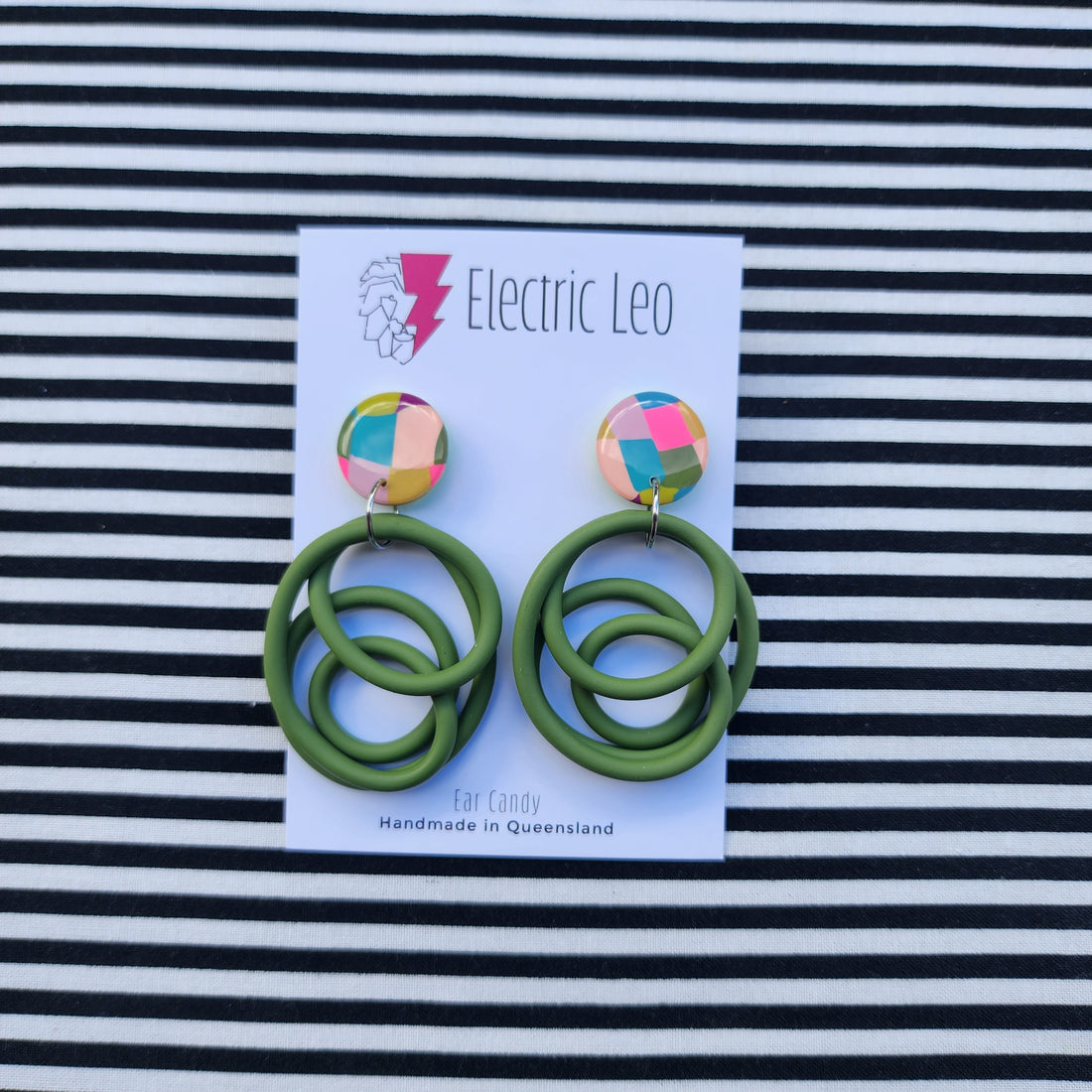 Olive / Picnic Check Top Midi Squiggles #2